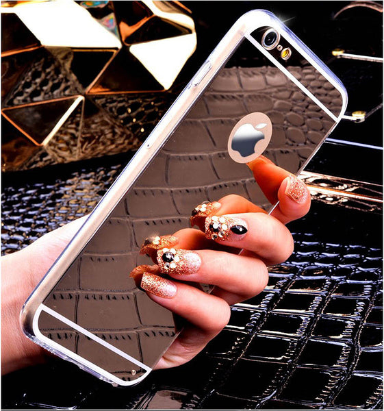 Rose gold Luxury Mirror Flash Fashion Case