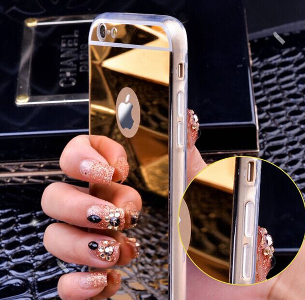 Rose gold Luxury Mirror Flash Fashion Case