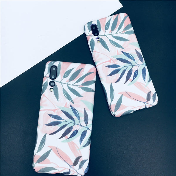Huawei Pink Leaf Phone Case