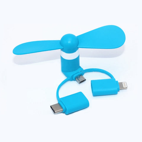3 IN 1  Portable Cell Phone Mini Fan
