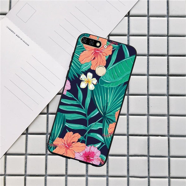 Huawei Luxury Flamingo Flowers Case
