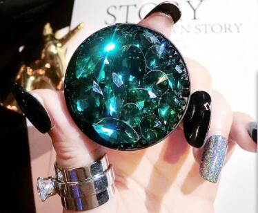 Green Marble Shiny Diamond Stand Case
