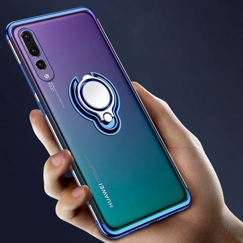 Huawei Metal Ring Holder Magnetic Silicone Case