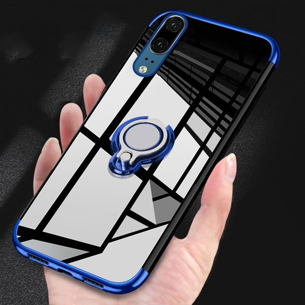 Huawei Metal Ring Holder Magnetic Silicone Case
