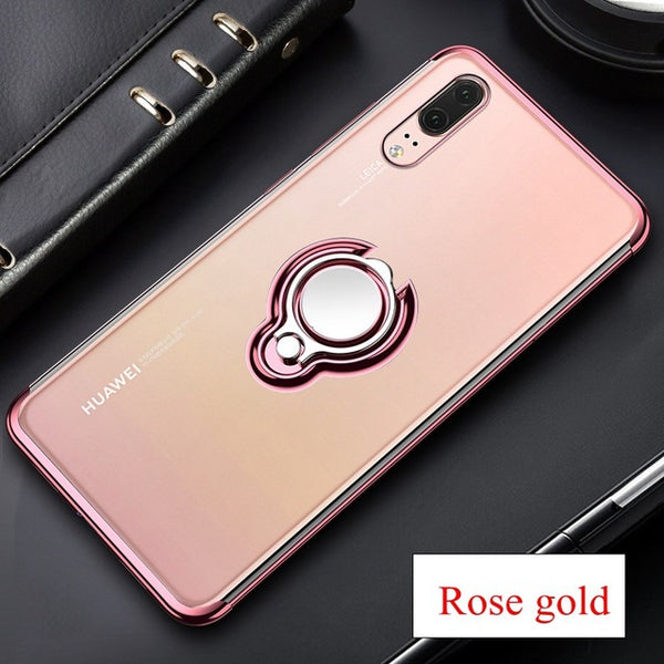 Huawei Metal Ring Holder Magnetic Silicone Case