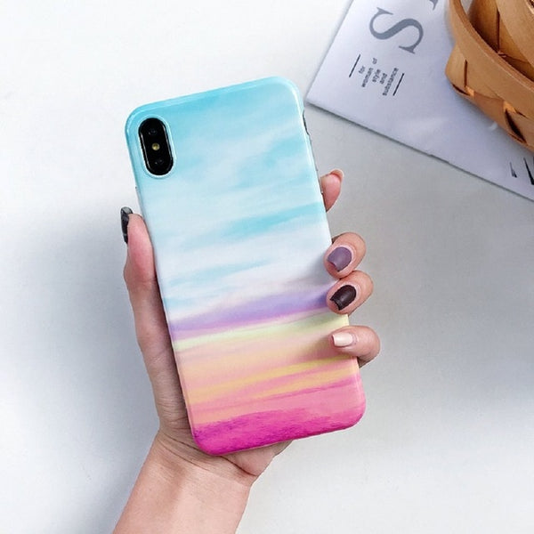Marble Case on For Coque iphone