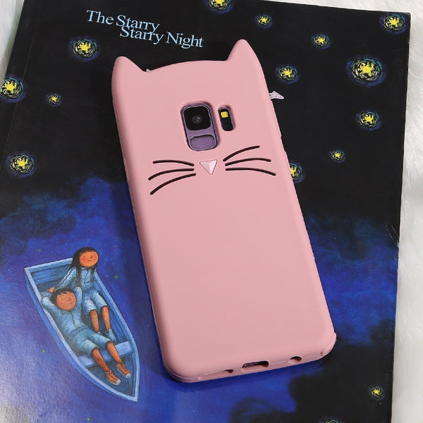 Cute Bearded Cat Silicone Soft Case