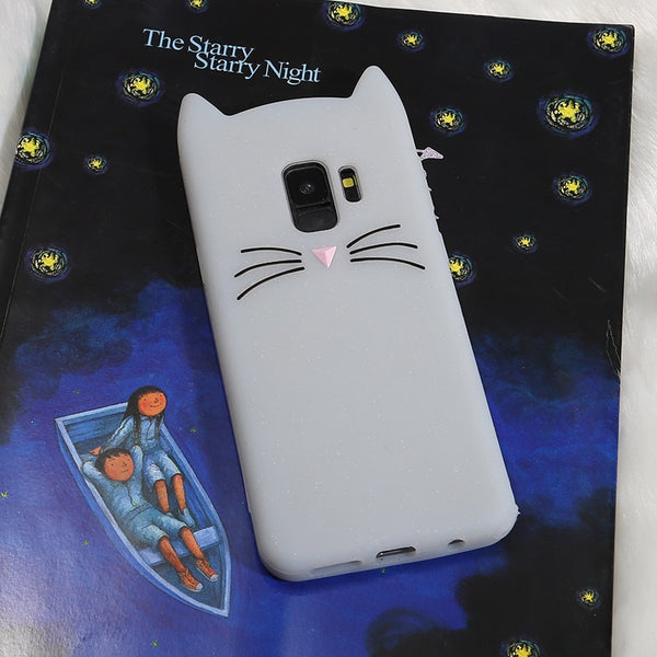 Cute Bearded Cat Silicone Soft Case