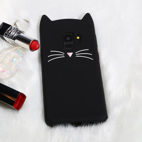Cute Bearded Cat Silicone Soft Case