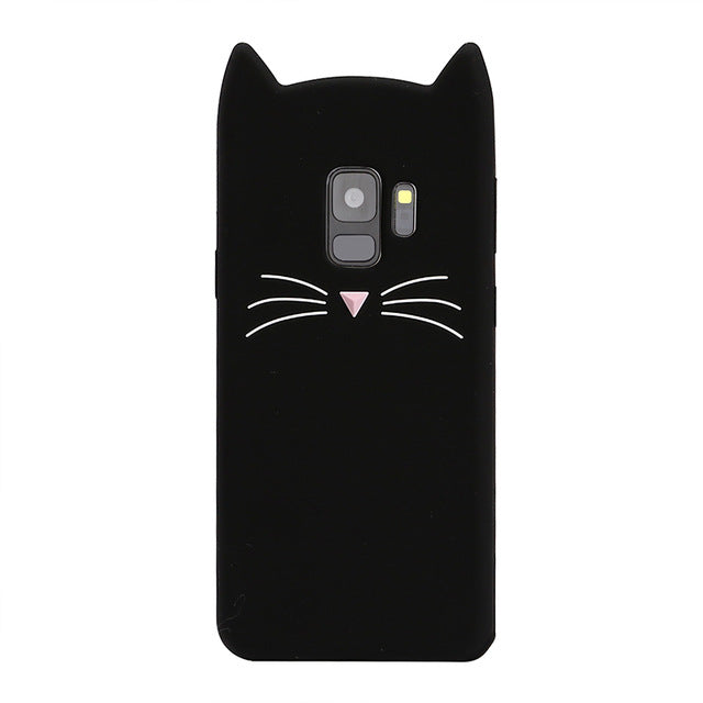 Cute Bearded Cat Silicone Soft Case