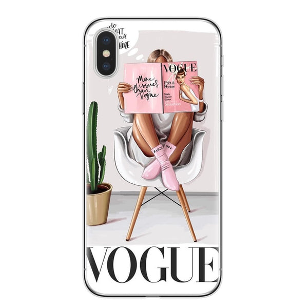 VOGUE Christmas Girl Soft TPU Phone Case