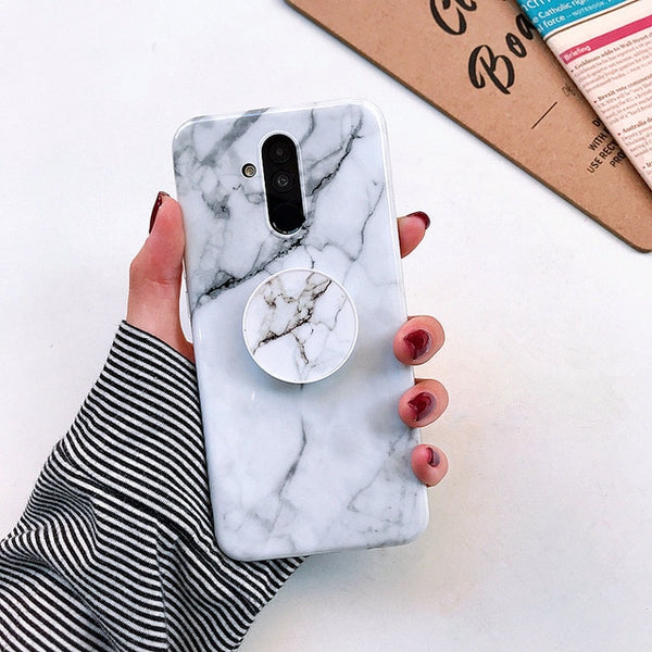 Huawei Mate 20 Lite Case Marble Stand Holder Case