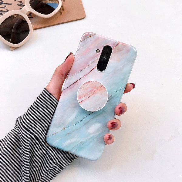 Huawei Mate 20 Lite Case Marble Stand Holder Case