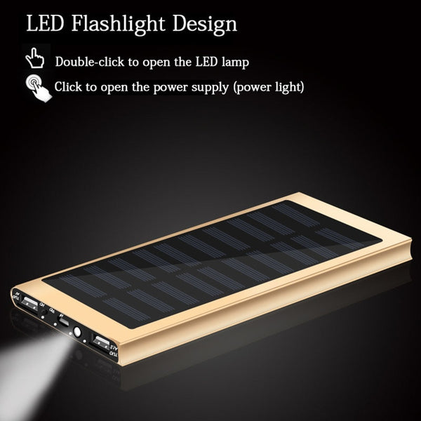 Solar 30000mah 2 USB Power Bank