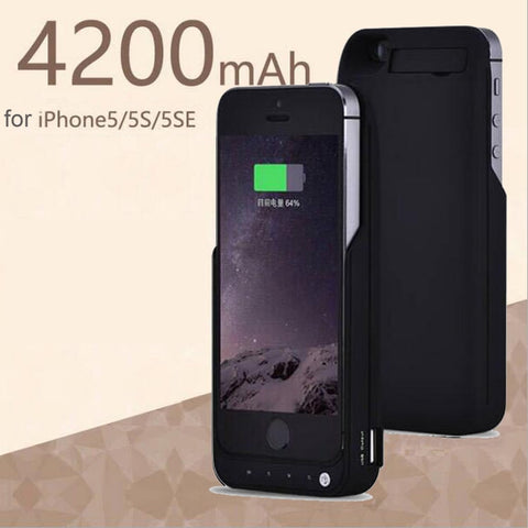 iPhone 5 5S SE 4200mAh Battery Charger Case Power Bank