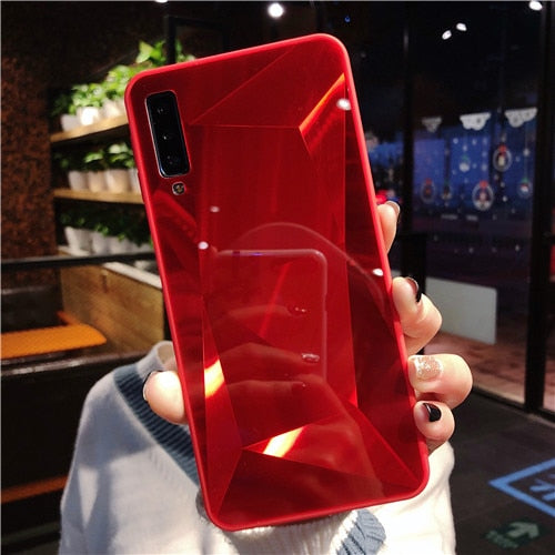 Luxury Diamond Texture Mirror Case