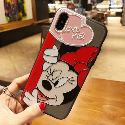 3D Mickey Minnie Emboss Case