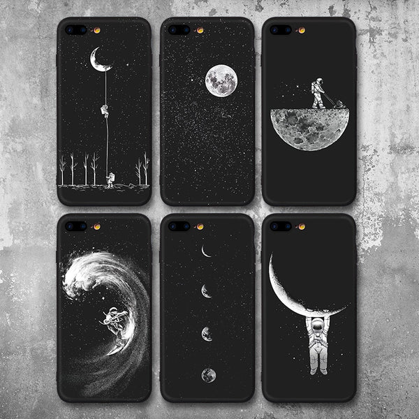 Space Moon Astronaut Phone Cases