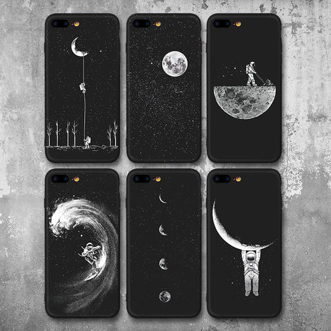 Space Moon Astronaut Phone Cases