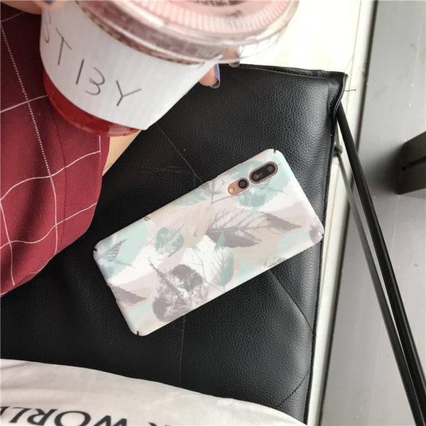 Huawei Pink Leaf Phone Case