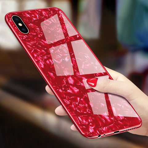 Conch Shell Shockproof Tempered Glass + TPU cute Phone Case