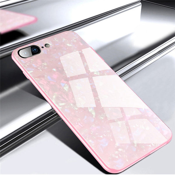 Conch Shell Shockproof Tempered Glass + TPU cute Phone Case
