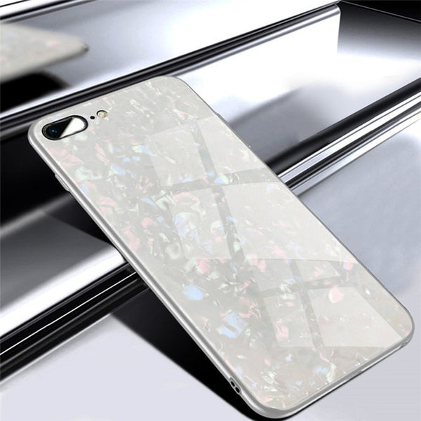 Conch Shell Shockproof Tempered Glass + TPU cute Phone Case