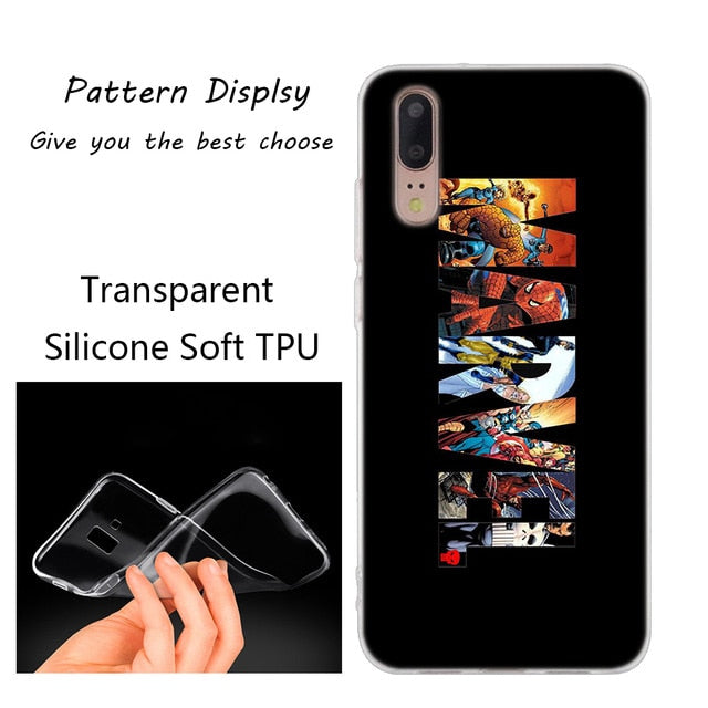 Huawei Marvel Comics Simple Logo Soft Silicone Case